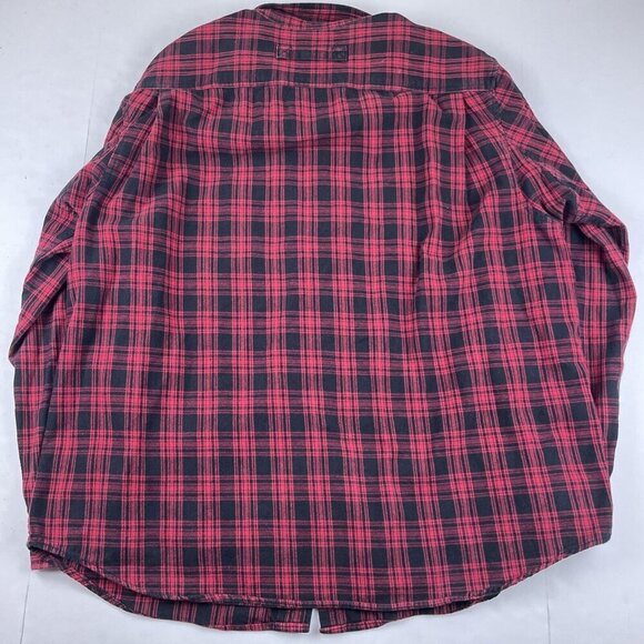Duluth Trading Co. Flannel Shirt Men’s 2XL Trim Fit Button Up Plaid Red Black - Picture 3 of 10